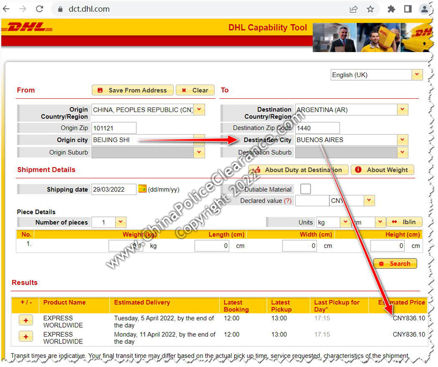 Shipping China Police Clearance Certificate to Buenos Aires