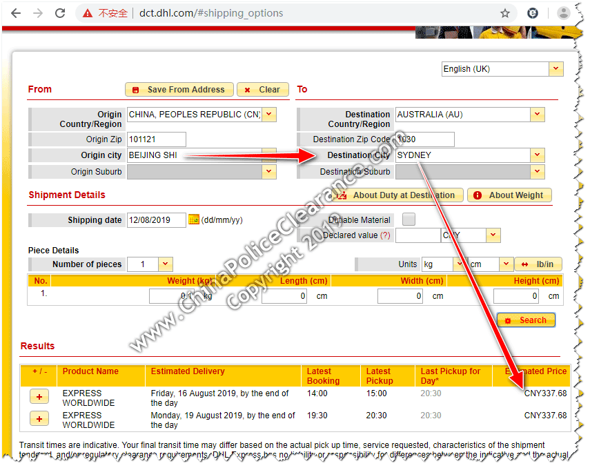 Shipping China Police Clearance Certificate to Sydney