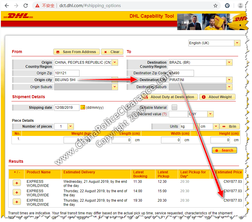 Shipping China Police Clearance Certificate to Piratini