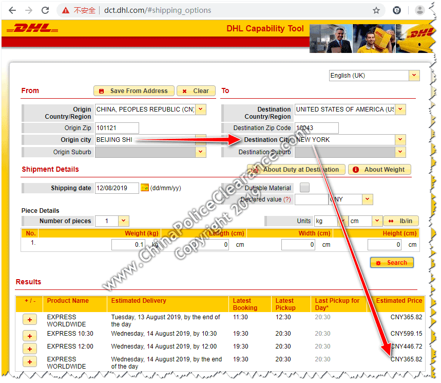 Shipping China Police Clearance Certificate to New York